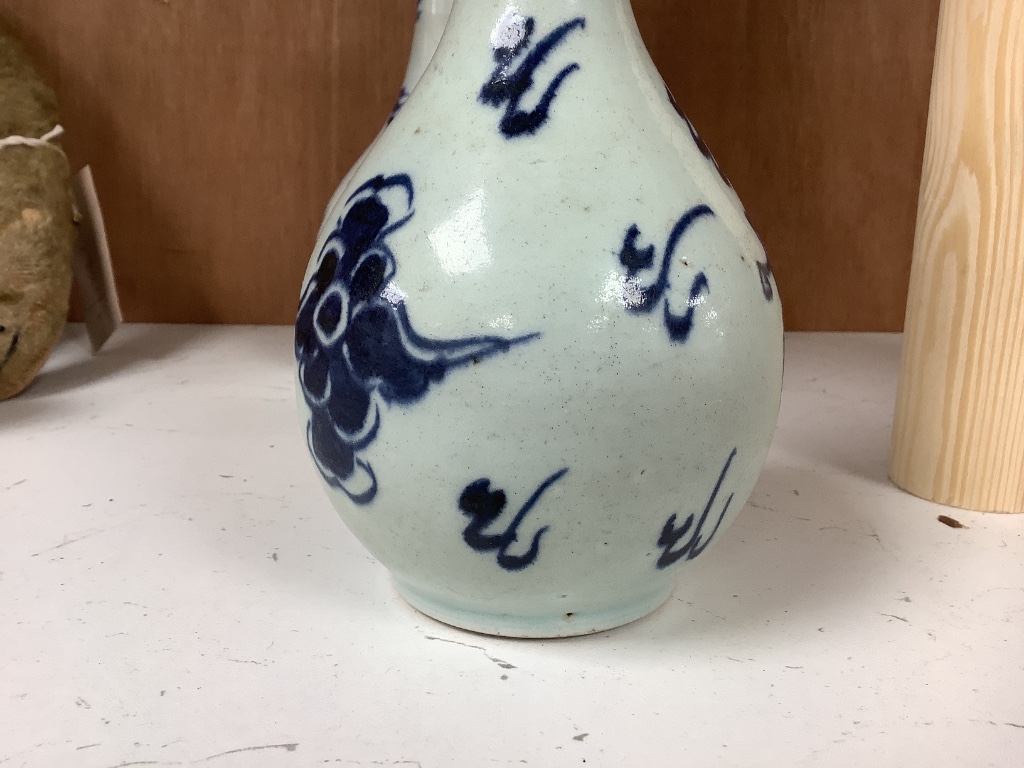 A pair of Chinese bottle vases, late 18th century, 18cm high